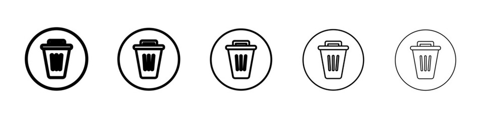 Trash icon vector outline symbol or illustration