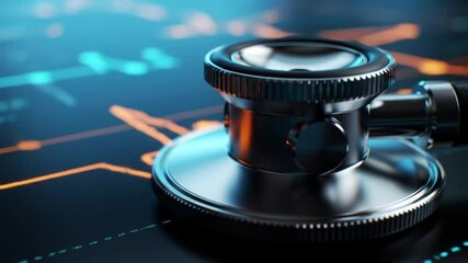 Stethoscope on Financial Data Graph, Healthcare Investment, Economic Health, Futuristic Medicine, Stock Market Analysis Concept - Powered by Adobe