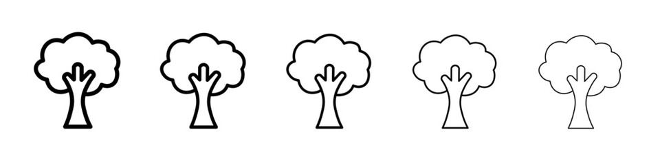 tree icon vector outline symbol or illustration