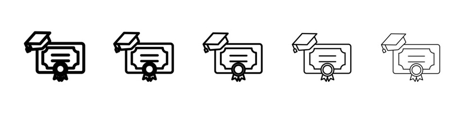 University, college degree icon vector outline symbol or illustration