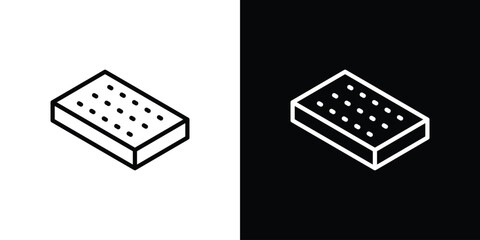 Mattress icon vector graphics in strokes