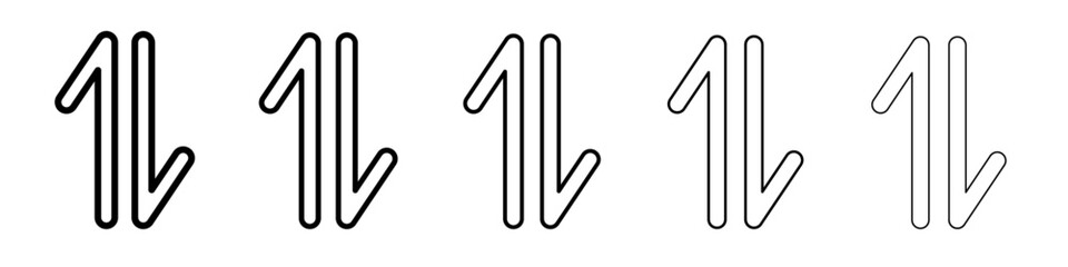 Obraz premium up down arrow icon vector outline symbol or illustration