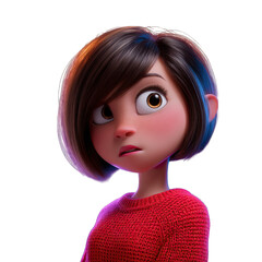 Animated girl with expressive face