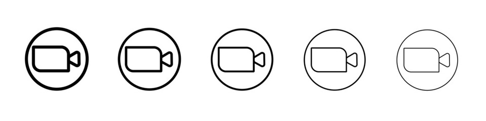 Video call icon vector outline symbol or illustration