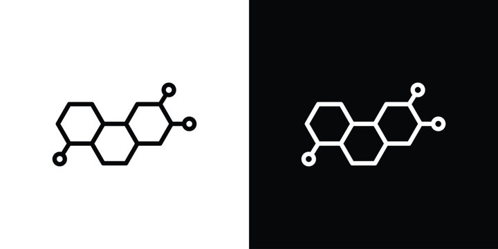 Hormones icon vector graphics in strokes