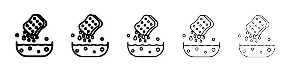 Water soak icon vector outline symbol or illustration