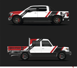 Custom Truck Designs with Red and White Stripes