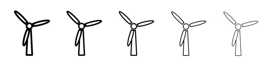 Wind turbine icon vector outline symbol or illustration