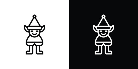 Elf icon vector graphics in strokes