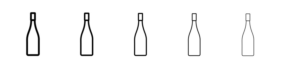wine bottle icon vector outline symbol or illustration
