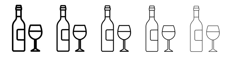 wine icon vector outline symbol or illustration