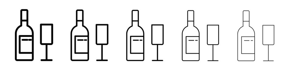 wine icon vector outline symbol or illustration
