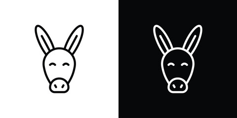 Obraz premium Donkey icon vector graphics in strokes