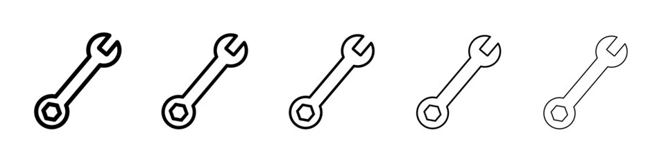 Wrench icon vector outline symbol or illustration