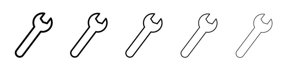 wrench icon vector outline symbol or illustration