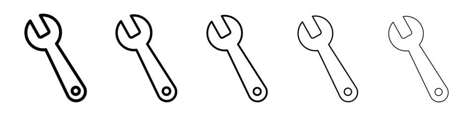 Wrench icon vector outline symbol or illustration