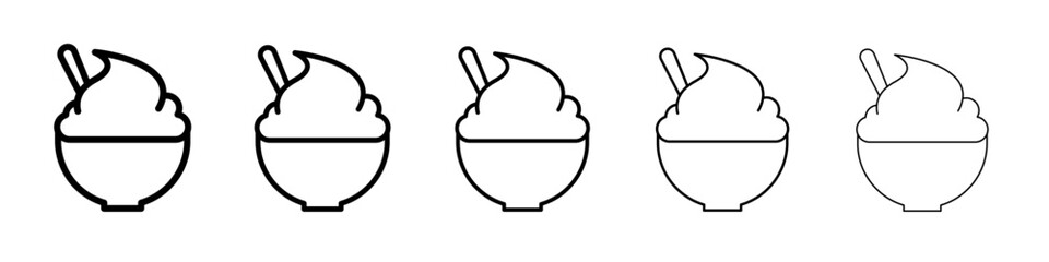 Yogurt icon vector outline symbol or illustration