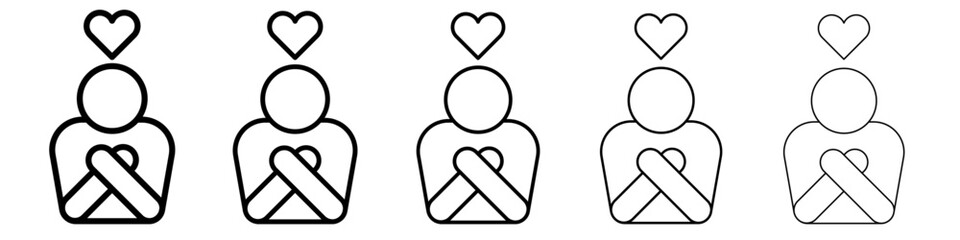 Your self care icon vector outline symbol or illustration