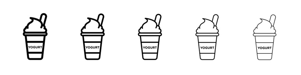 Yogurt icon vector outline symbol or illustration