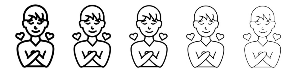 Your self care icon vector outline symbol or illustration