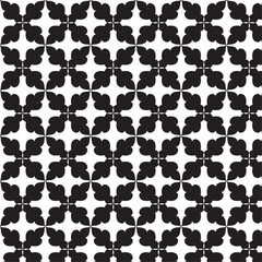 Intricate Black Geometric Floral Pattern – Seamless Islamic Tile Design for Decor & Textiles