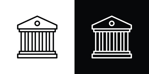 Courthouse icon vector graphics in strokes