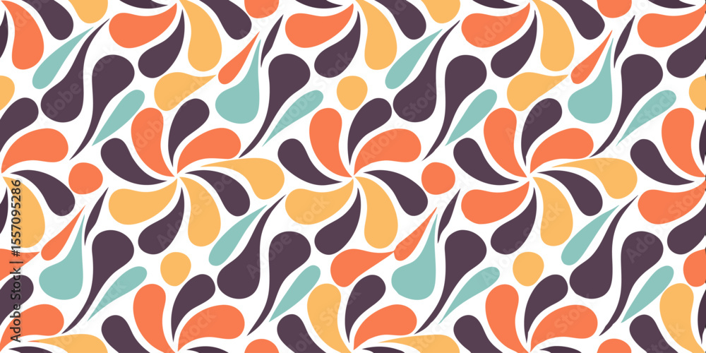 Poster abstract floral pattern: a vibrant abstract pattern features a repeating design of stylized flowers 