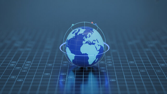 Global Network Connection Digital World Map Illustration