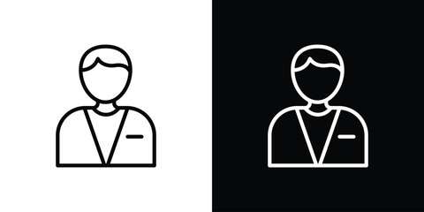 Cashier icon vector graphics in strokes