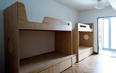 School student dormitory have beds