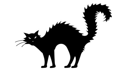Halloween cat black vector silhouette