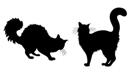 Halloween cat black vector silhouette