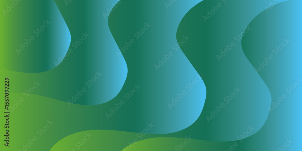 Poster green abstract background soft waves. gradient fluid wave banner template design. luxury paper. subt