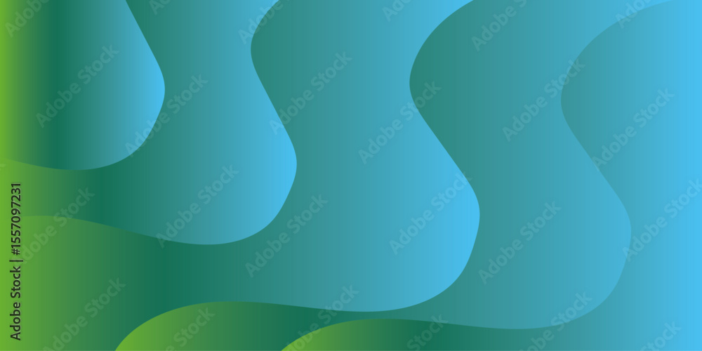 Poster green abstract background soft waves. gradient fluid wave banner template design. luxury paper. subt