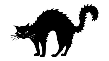 Halloween cat black vector silhouette