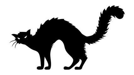 Halloween cat black vector silhouette
