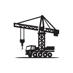 crane vector silhouette clip art logo design illustration. crane collections for construction works