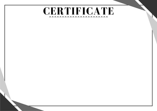 Certificated Black and White Border