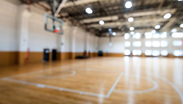 Indoor basketball court of the school