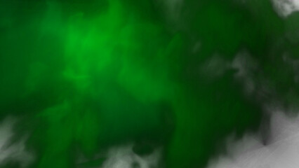 Emerald green smoke drifts across a dark background, offering a vibrant, abstract texture perfect for overlays and atmospheric designs.