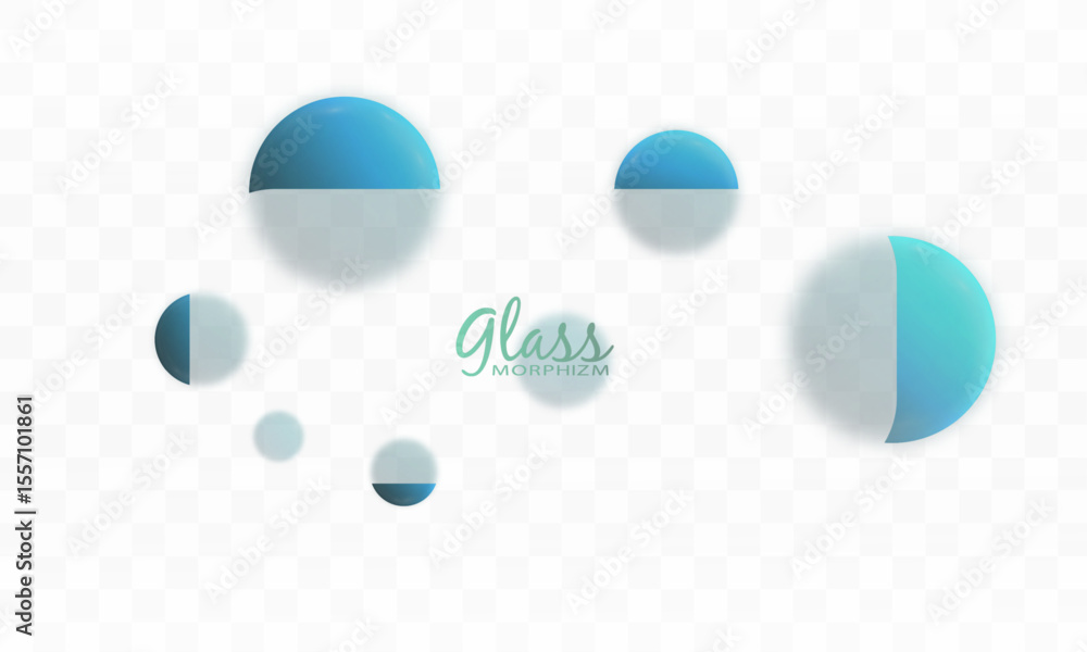 Aufkleber Minimalist glassmorphism background with soft translucent circles in pastel colors. Futuristic and elegant abstract design for web, banners, or UI elements.

