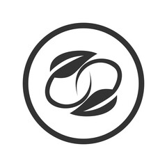 Simple leaf icon isolated on transparent background
