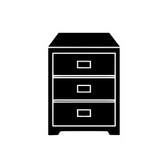 Black silhouette of storage cabinet