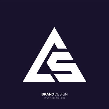 letter Cs or Sc triangle monogram abstract unique logo