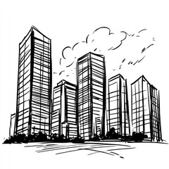 Obraz premium Sketch of a cityscape