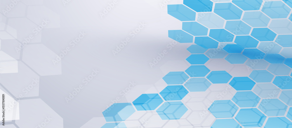 Poster Abstract geometric hexagon shape technology digital hi tech concept background