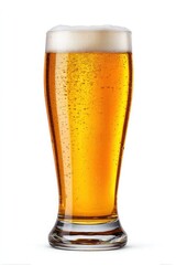 "Golden, frothy beer in a classic pilsner glass, perfectly chilled and ready to enjoy. Crisp, refreshing, and ideal for any occasion."