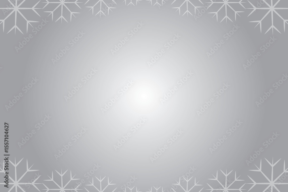 Poster elegant silver snowflake border on a subtle gradient background for winter themes