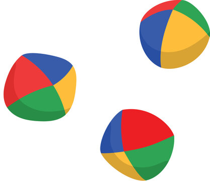 Three Colorful Juggling Balls illustration