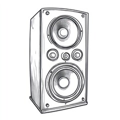 Hand-drawn illustration of a stereo speaker